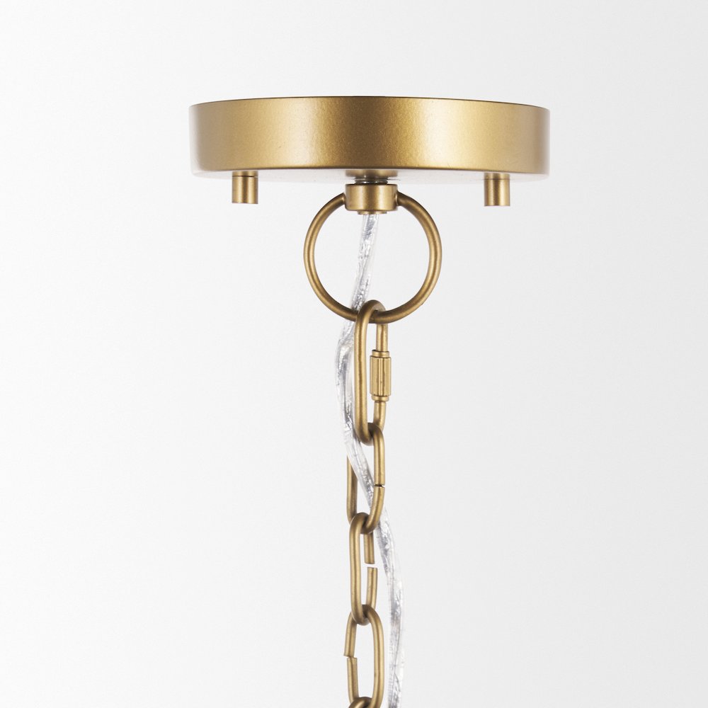 4-Light Natural Woven Rattan Dome Chandelier. Picture 4