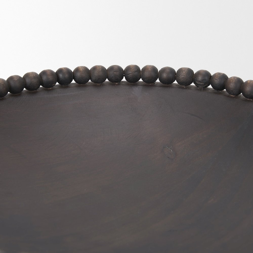 Dark Brown Wood Wood Beads Round Bowls. Picture 6