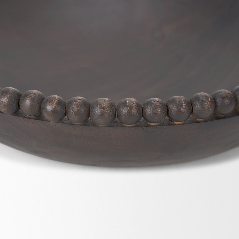 Dark Brown Wood Wood Beads Round Bowls. Picture 7