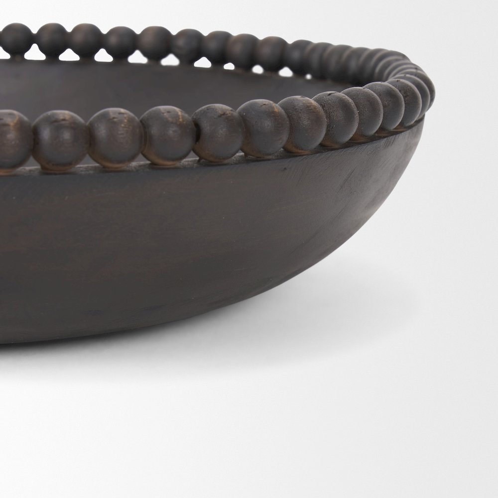Dark Brown Wood Wood Beads Round Bowls. Picture 8