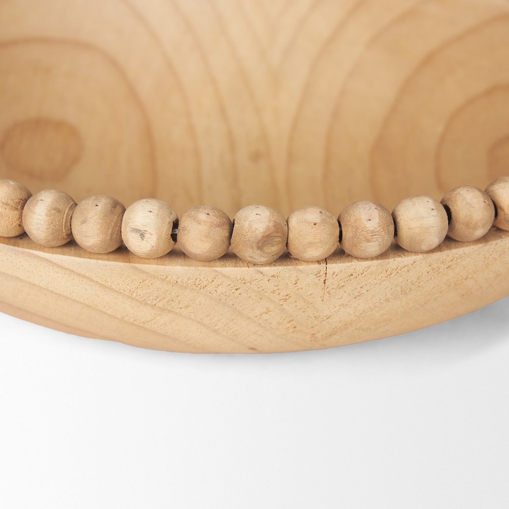 Light Brown Wood Wood Bead Round Bowls. Picture 7
