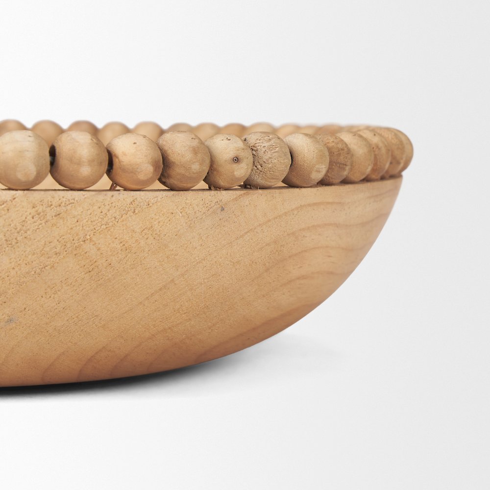 Light Brown Wood Wood Bead Round Bowls. Picture 8
