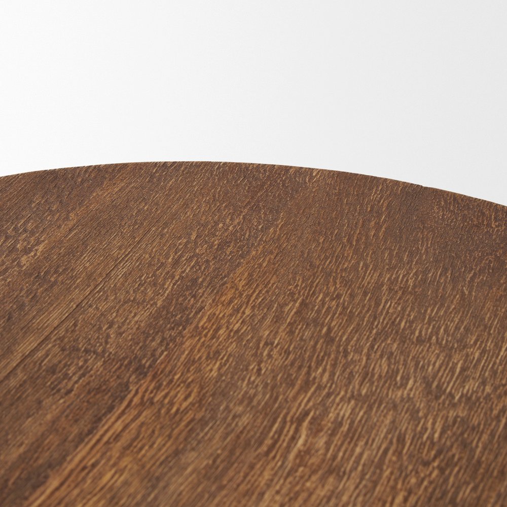Waverly Round Light Brown Wood Scalloped Edged Trays. Picture 6