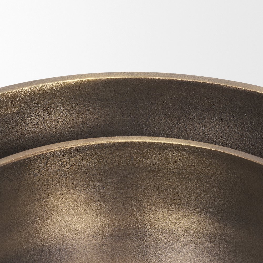 Decorative Brass Finished Cast Aluminum Round Bowls. Picture 6