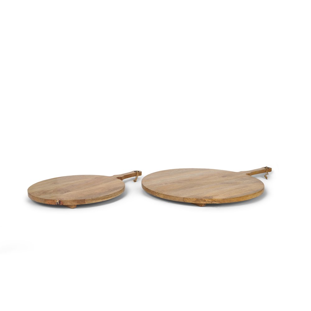 Karana Natural Solid Wood Round Serving Boards. Picture 1