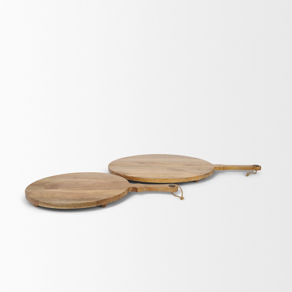 Karana Natural Solid Wood Round Serving Boards. Picture 3