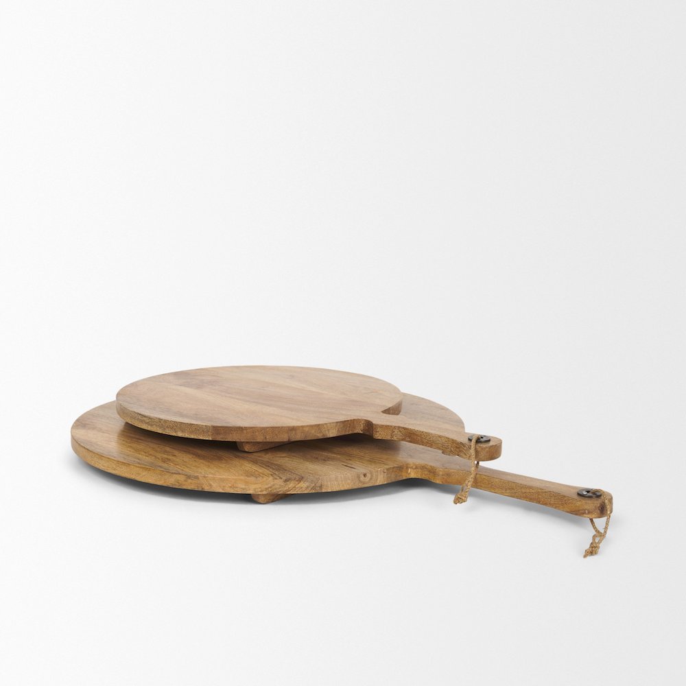 Karana Natural Solid Wood Round Serving Boards. Picture 4