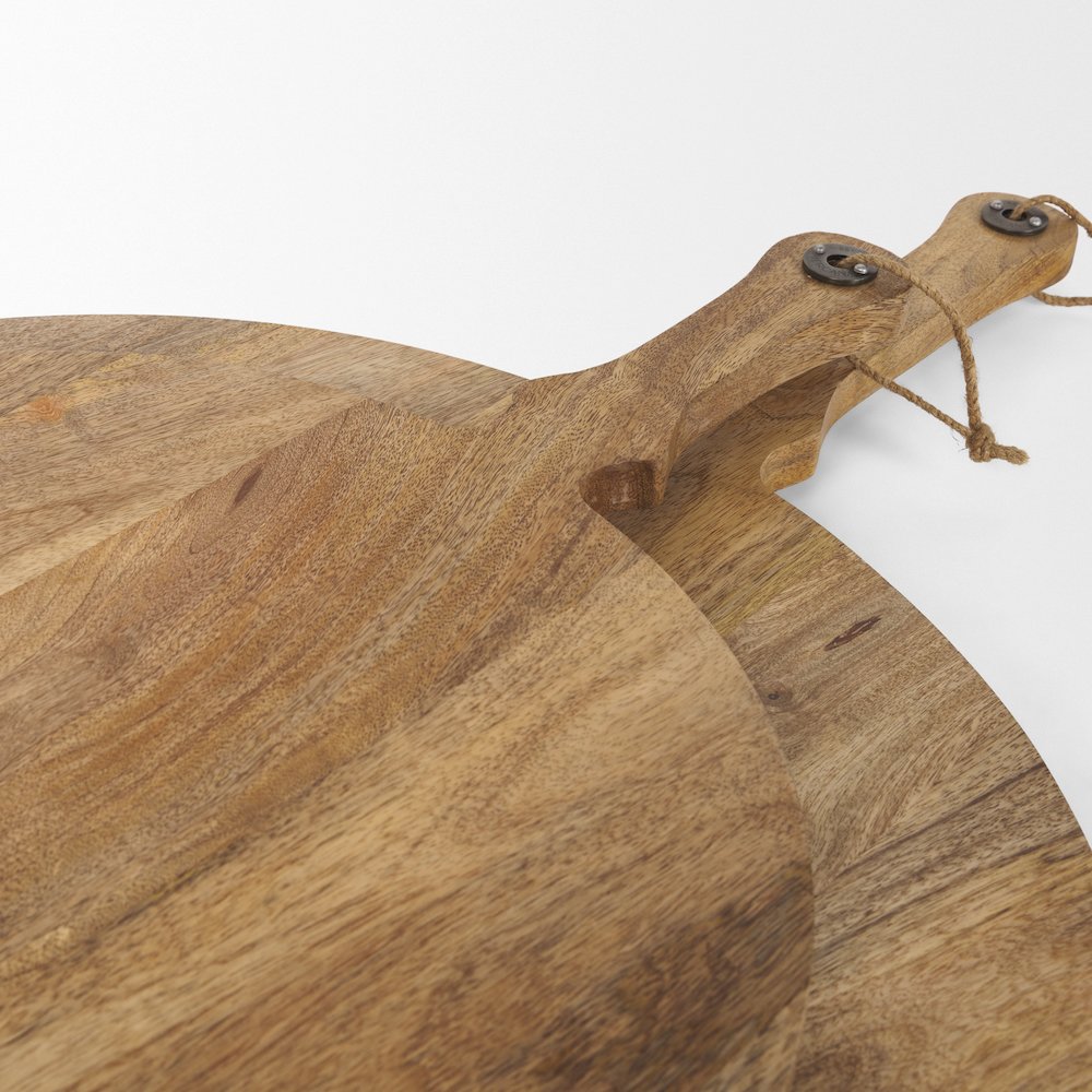 Karana Natural Solid Wood Round Serving Boards. Picture 5