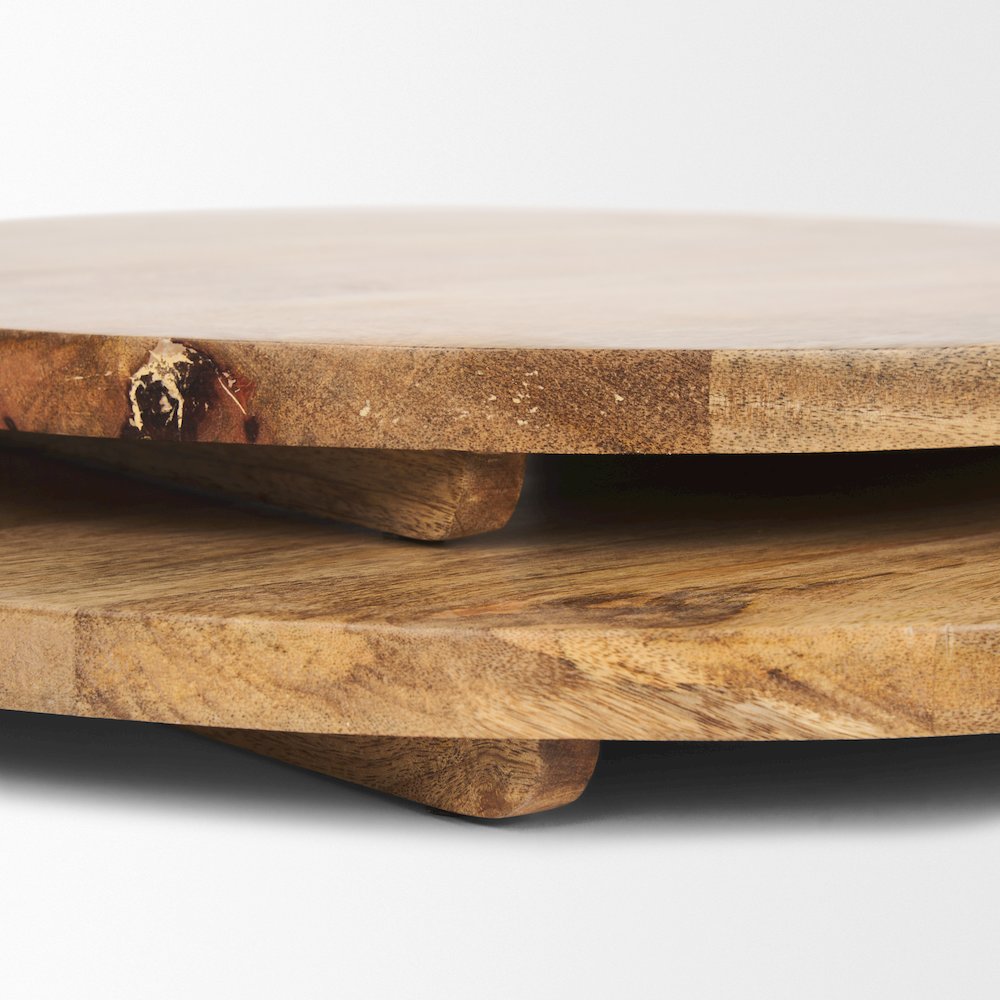 Karana Natural Solid Wood Round Serving Boards. Picture 6