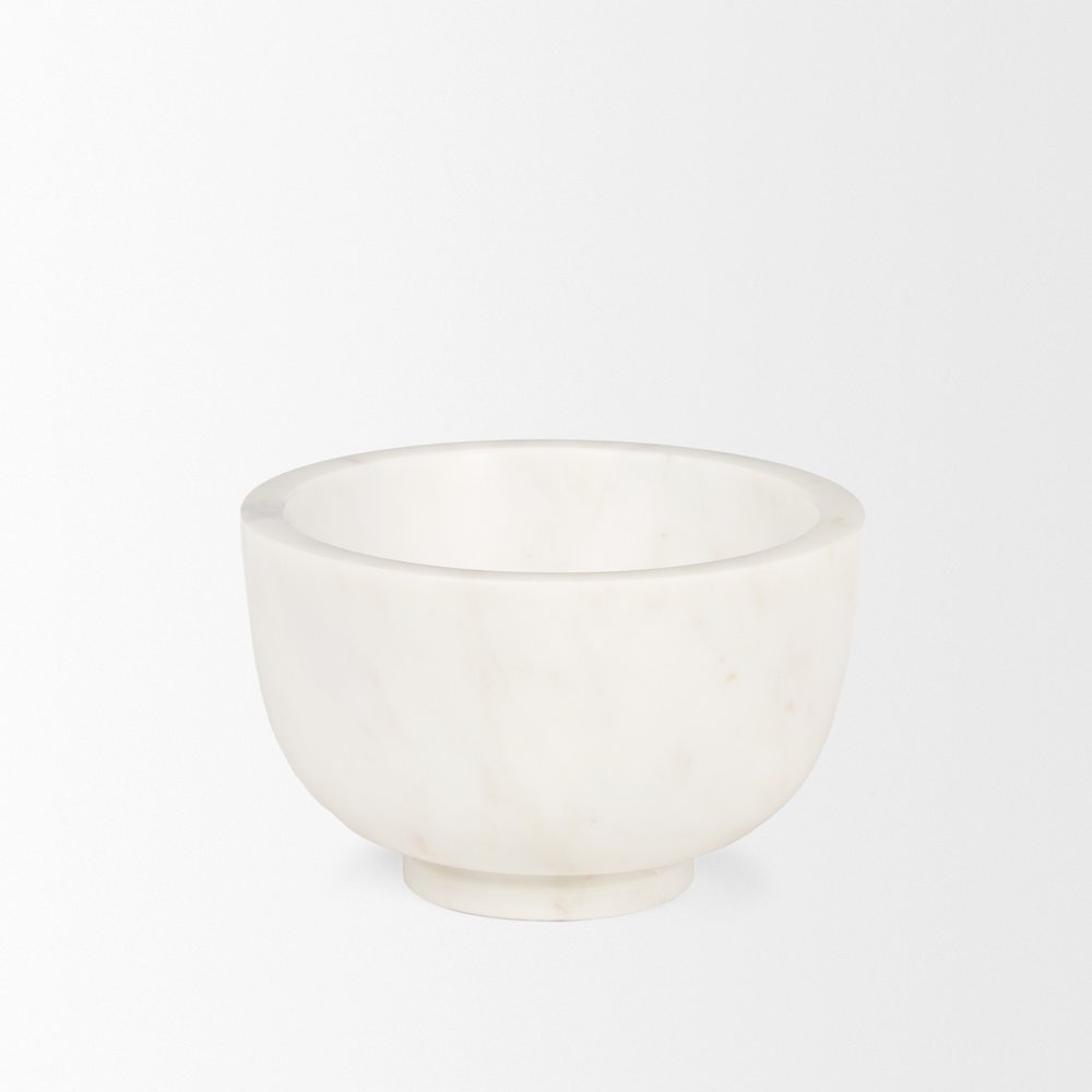 Small Premium Solid White Marble Bowl. Picture 3