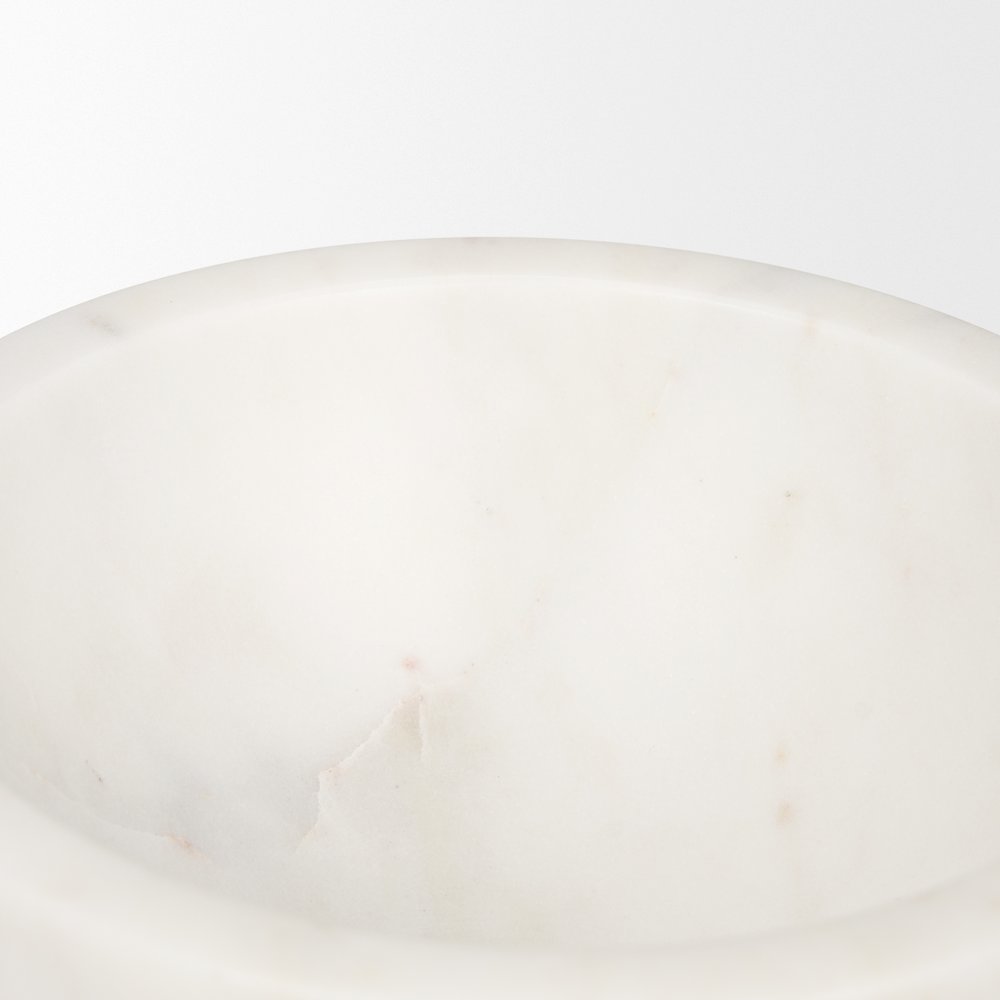 Small Premium Solid White Marble Bowl. Picture 4