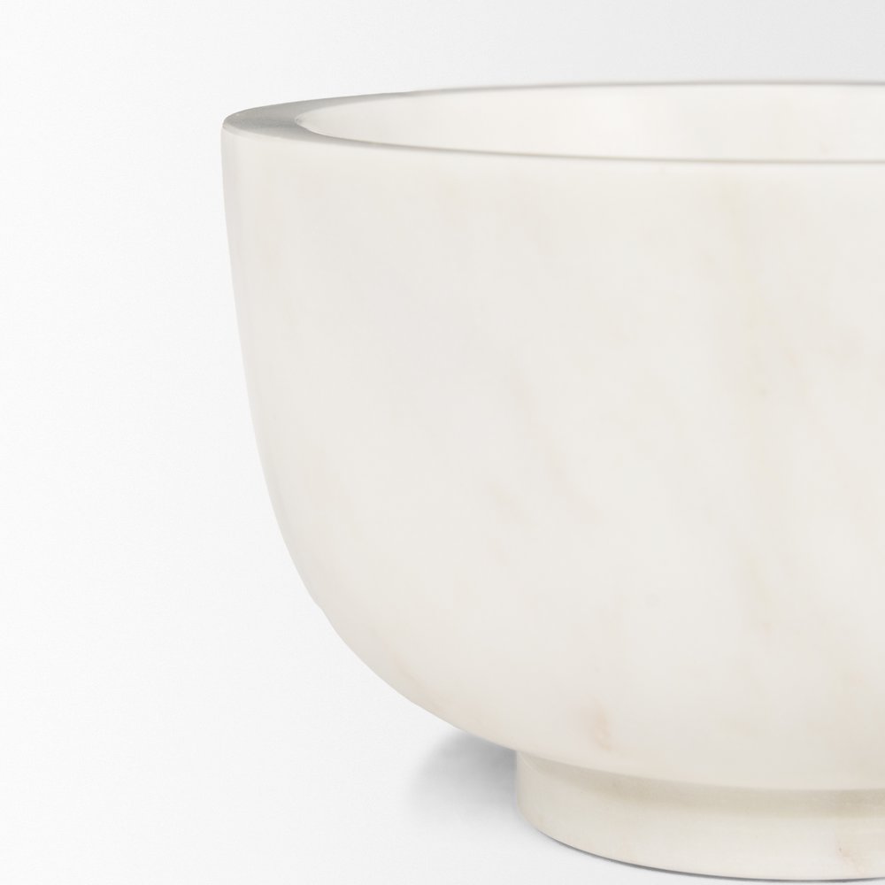 Small Premium Solid White Marble Bowl. Picture 6