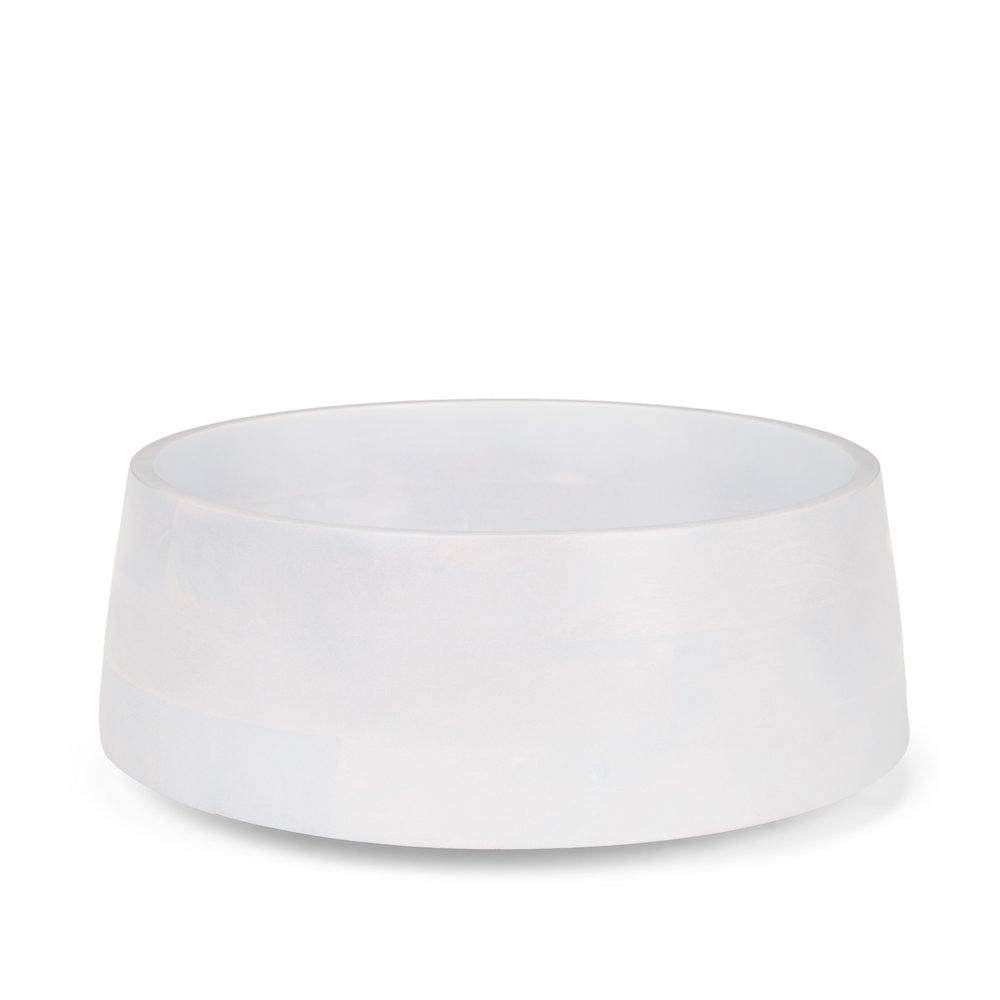 White Washed Solid Wood Decorative Bowl. Picture 1
