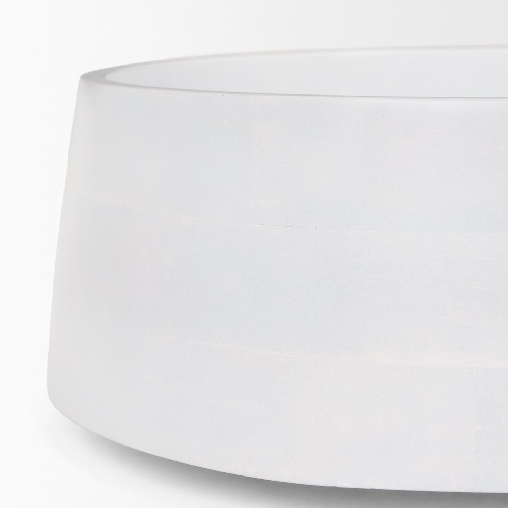 White Washed Solid Wood Decorative Bowl. Picture 7