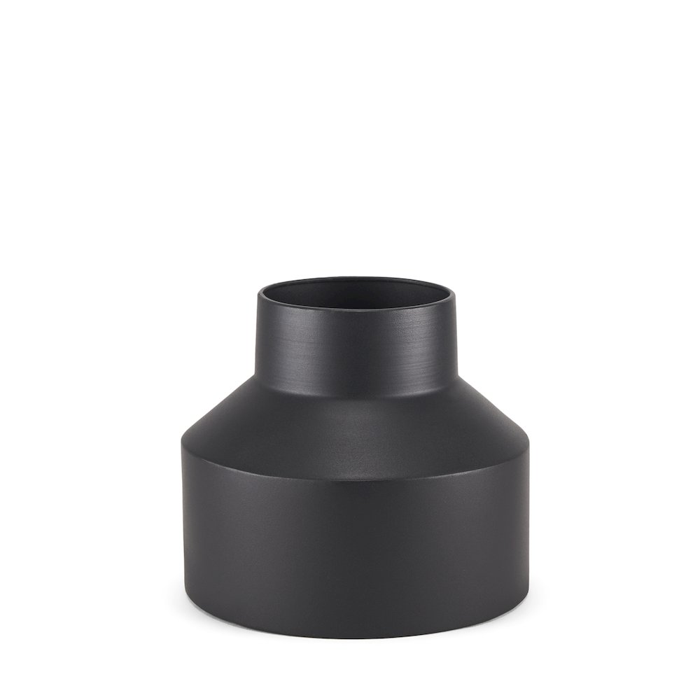 Tosca Medium Matte Black Metal Vase. Picture 1