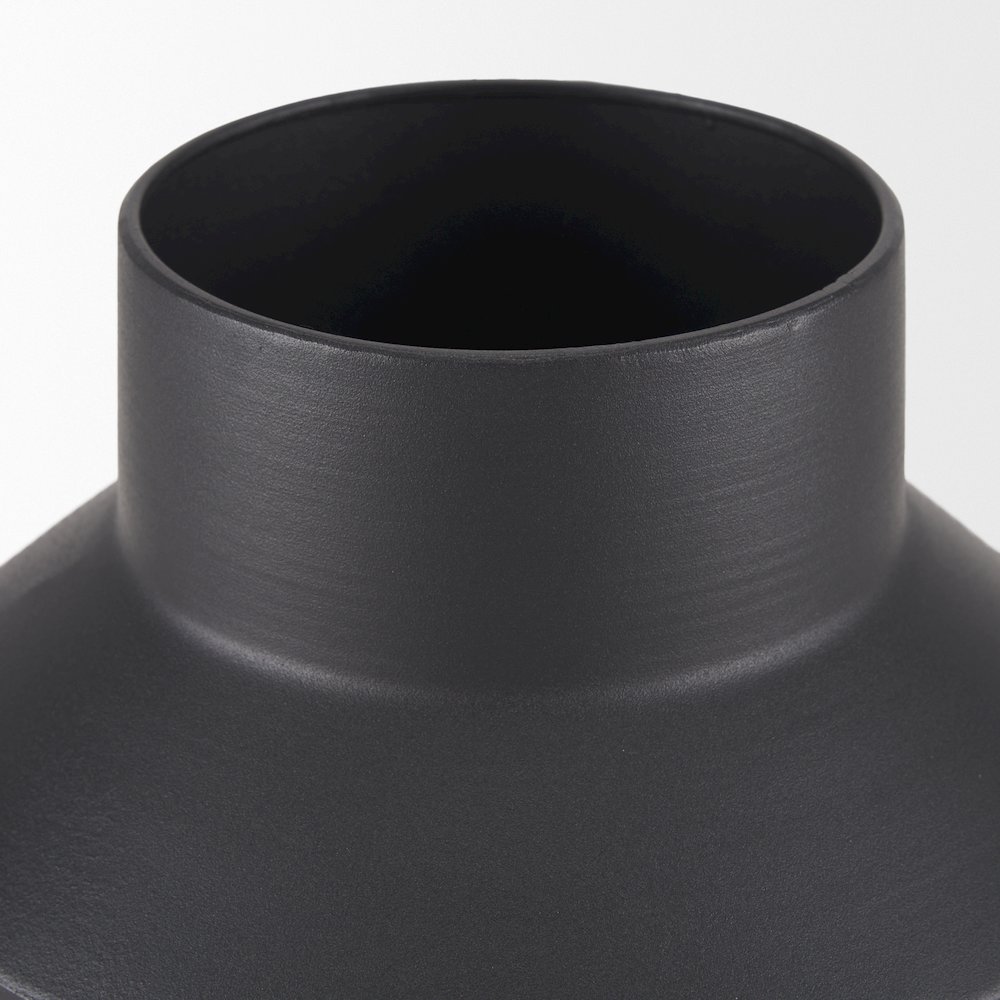 Tosca Medium Matte Black Metal Vase. Picture 6