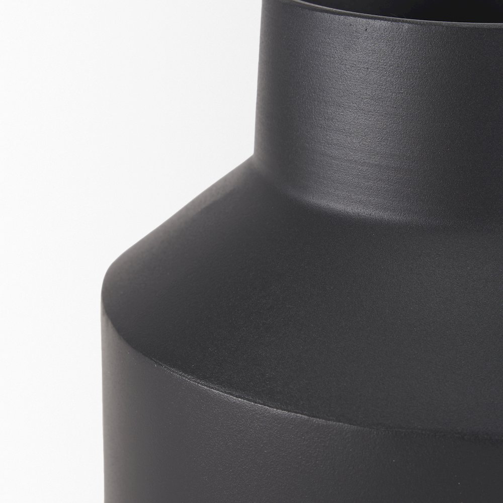 Tosca Medium Matte Black Metal Vase. Picture 7