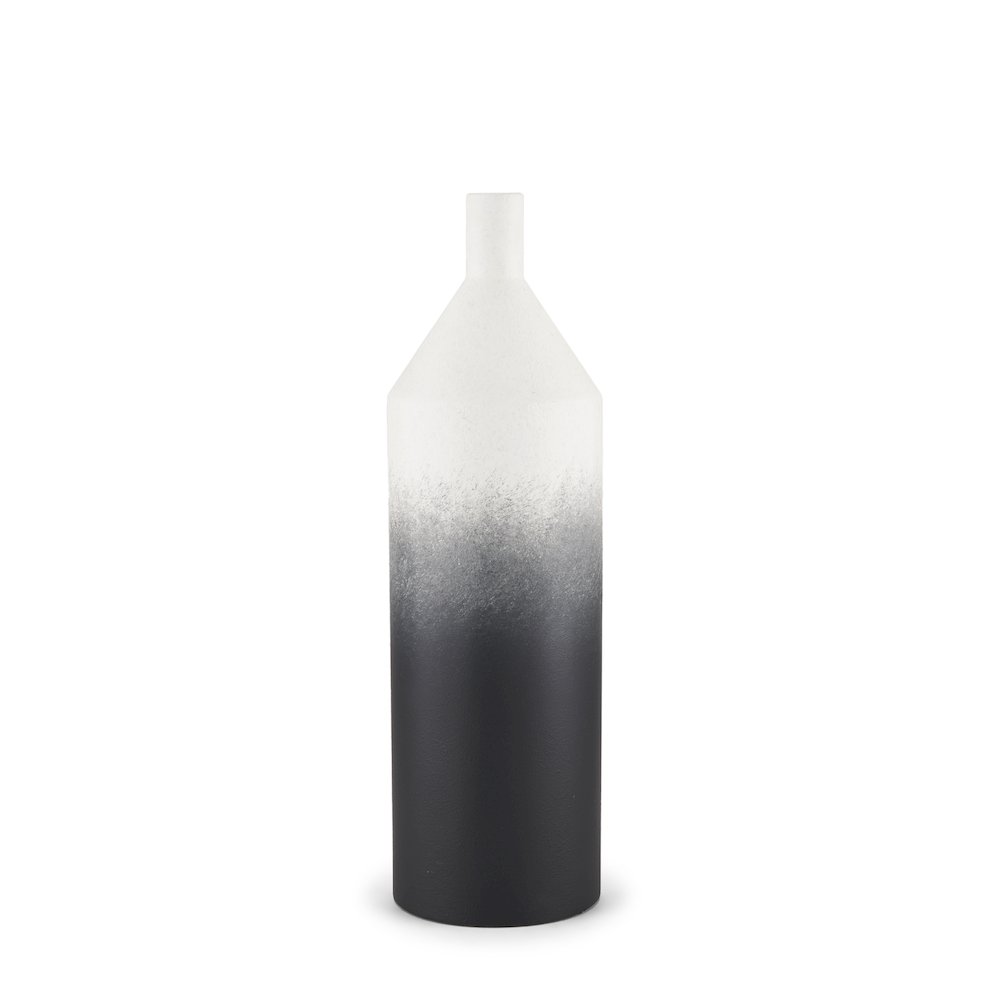 Townley Small White Black Ombre Metal Vase. Picture 1