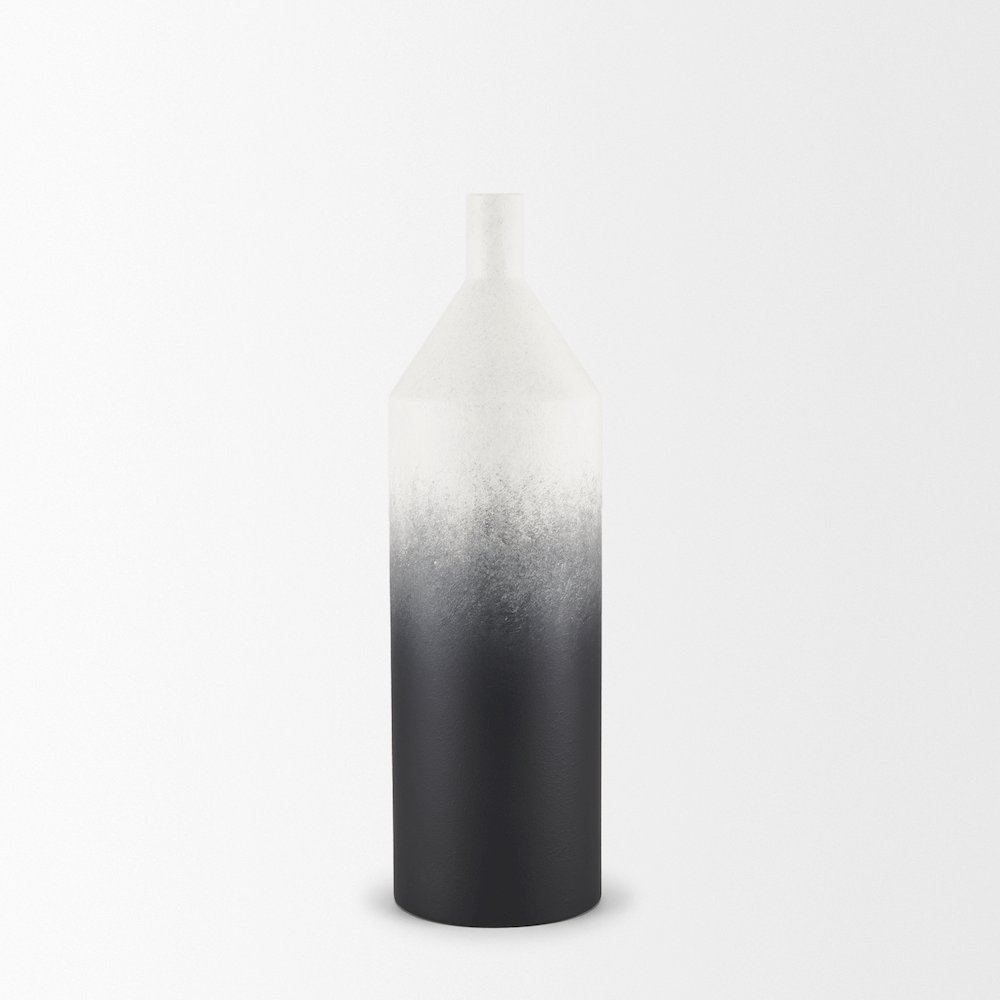 Townley Small White Black Ombre Metal Vase. Picture 5