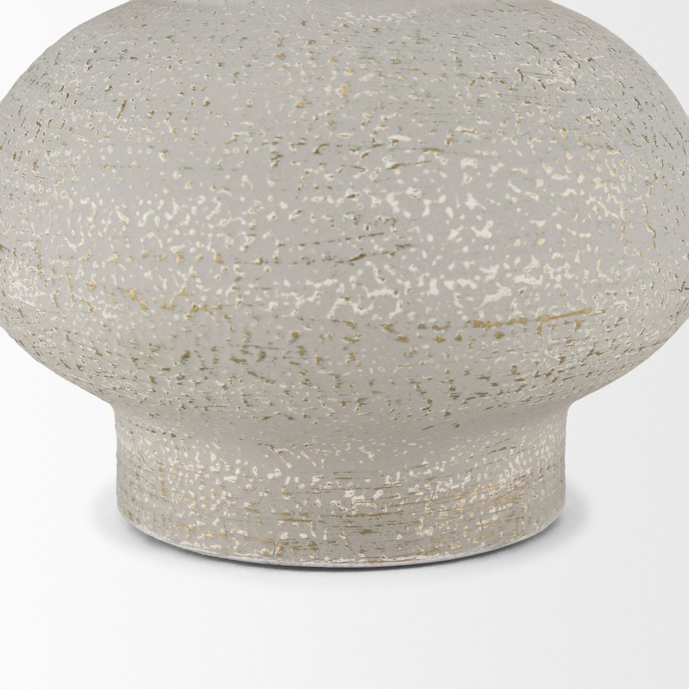 Torres Small Textured Off White Gold Metal Vase. Picture 8