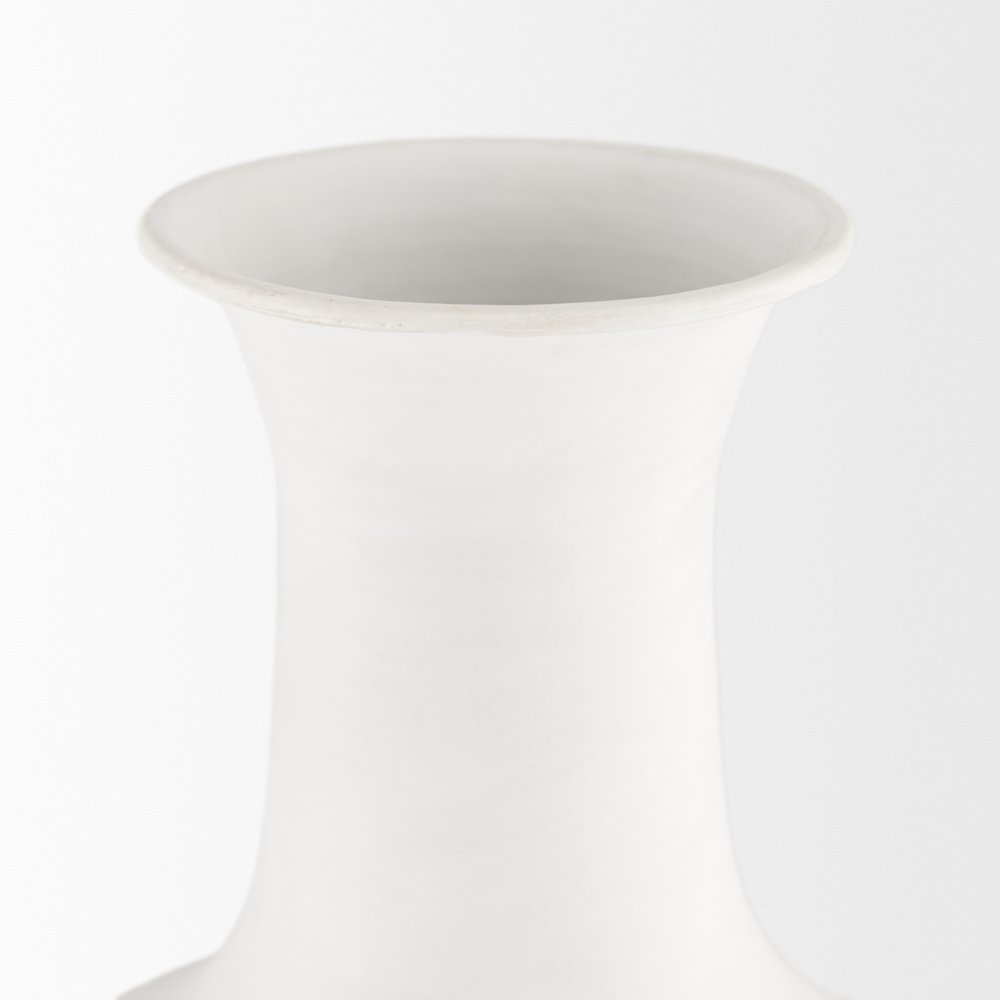 Toru Tall White Grey Ombre Metal Vase. Picture 5