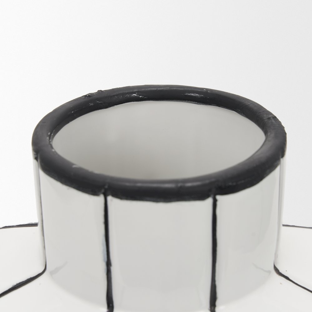Dinah Large White Black Stripes  Ceramic Vase. Picture 6