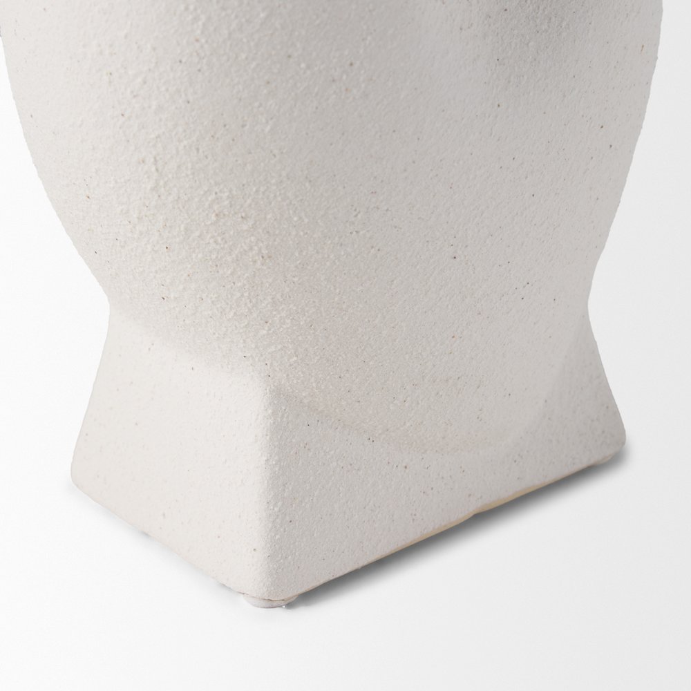 Darian Tall Textured Matte White Ceramic Vase. Picture 4