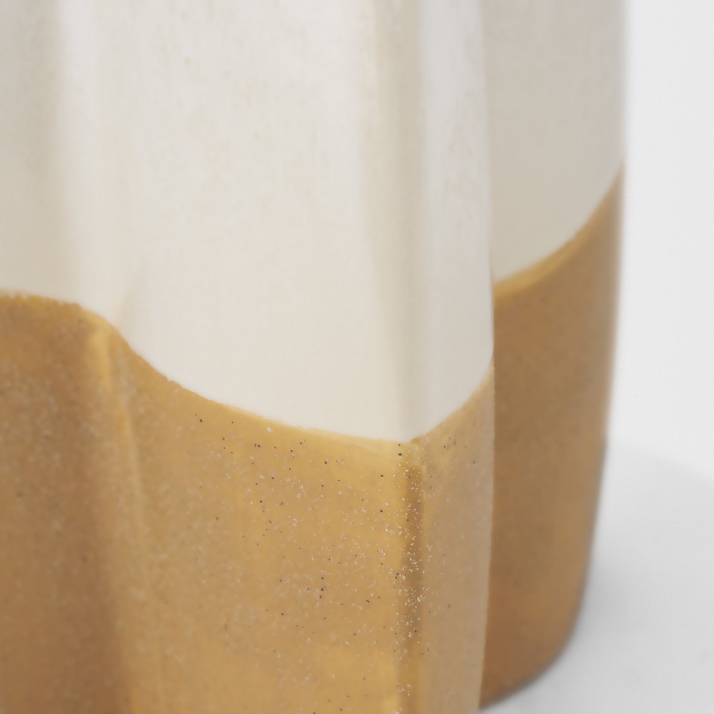 Vania Small Off White Tan Textured Ceramic Vase. Picture 2