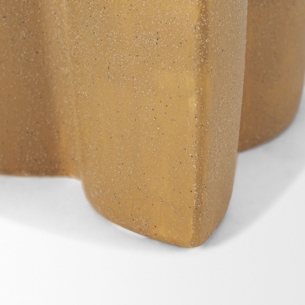Vania Small Off White Tan Textured Ceramic Vase. Picture 3