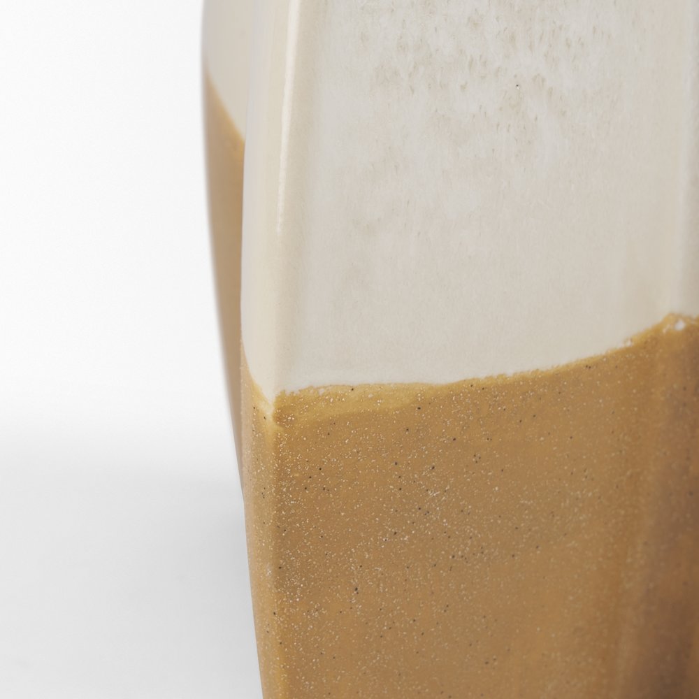 Vania Large Off White Tan Textured Ceramic Vase. Picture 2