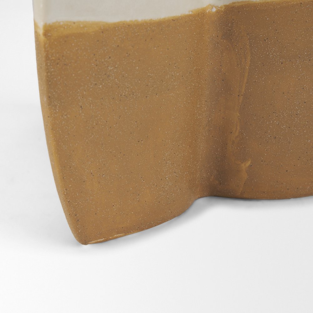 Vania Large Off White Tan Textured Ceramic Vase. Picture 3