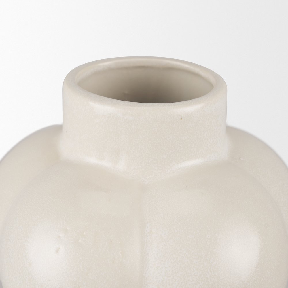 UlvCream Glazed Bubble Ceramic Vase. Picture 6