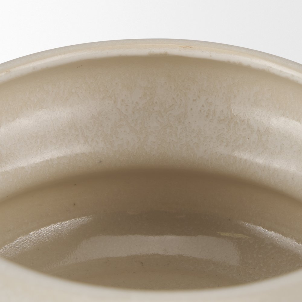 Twyla Short Cream Glazed Ring Pot. Picture 5