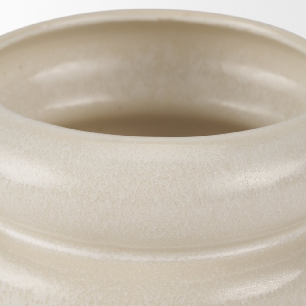 Twyla Short Cream Glazed Ring Pot. Picture 6