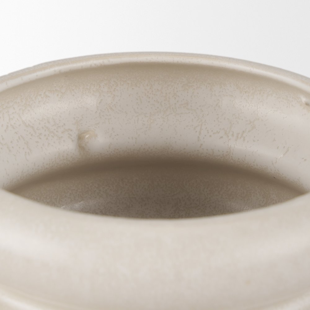 Twyla Tall Cream Glazed Ring Pot. Picture 5