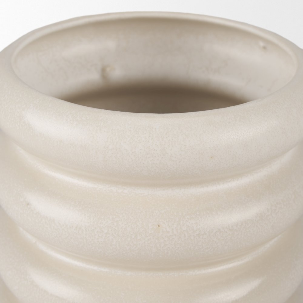 Twyla Tall Cream Glazed Ring Pot. Picture 6