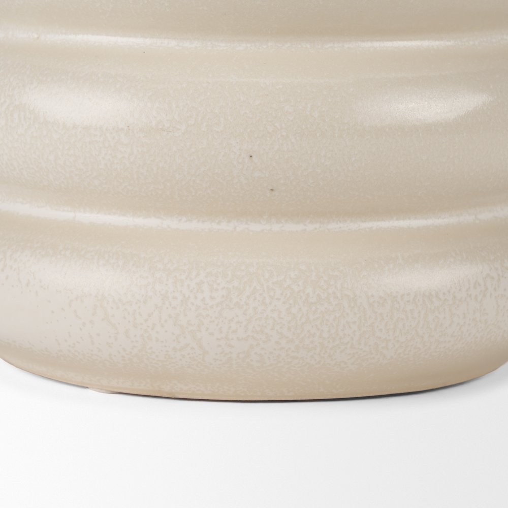 Twyla Tall Cream Glazed Ring Pot. Picture 8