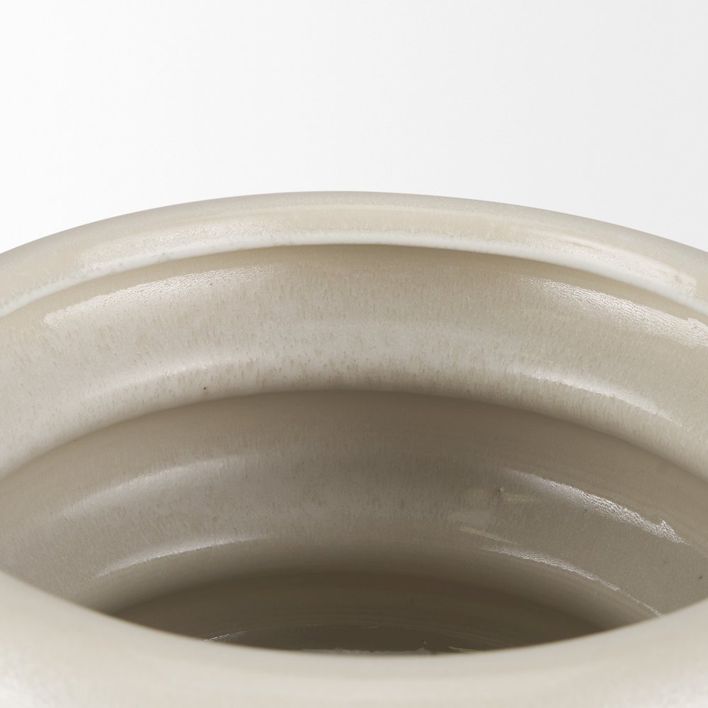 Twyla Short Cream Glazed Floor Vase. Picture 5
