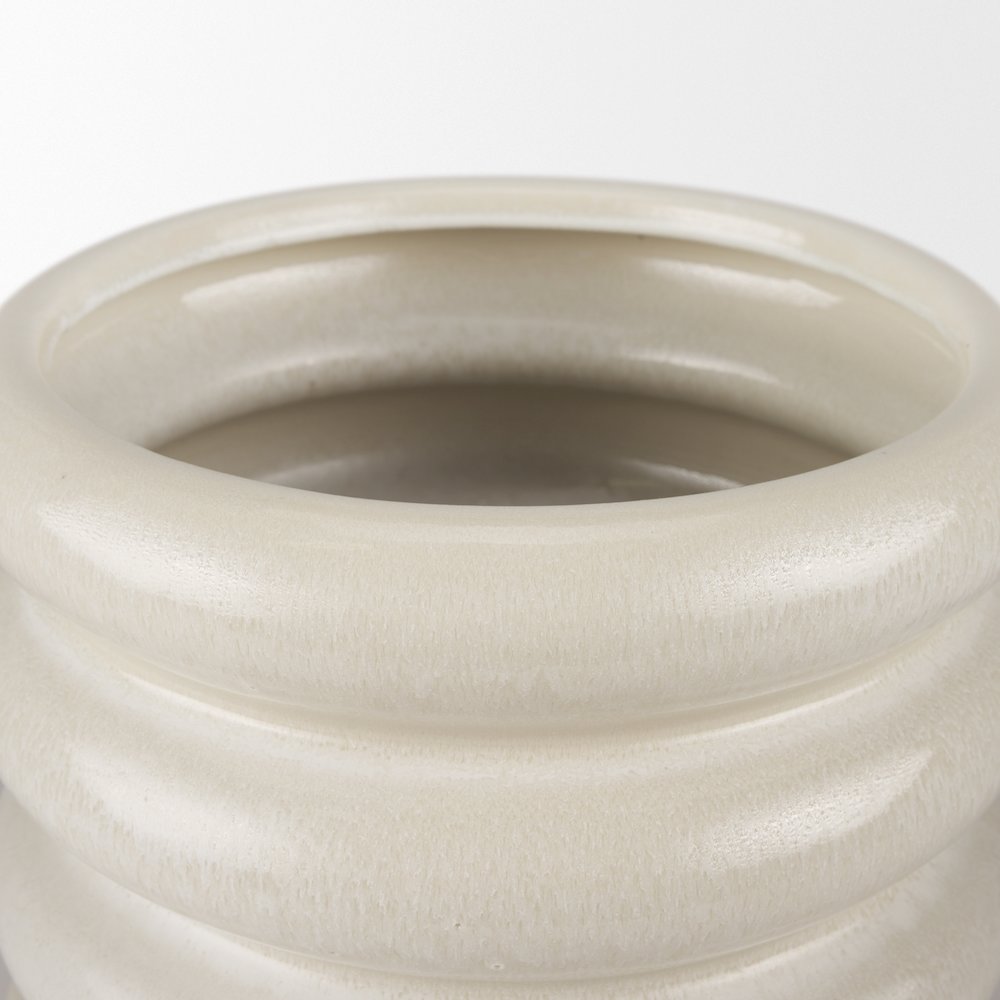 Twyla Short Cream Glazed Floor Vase. Picture 6