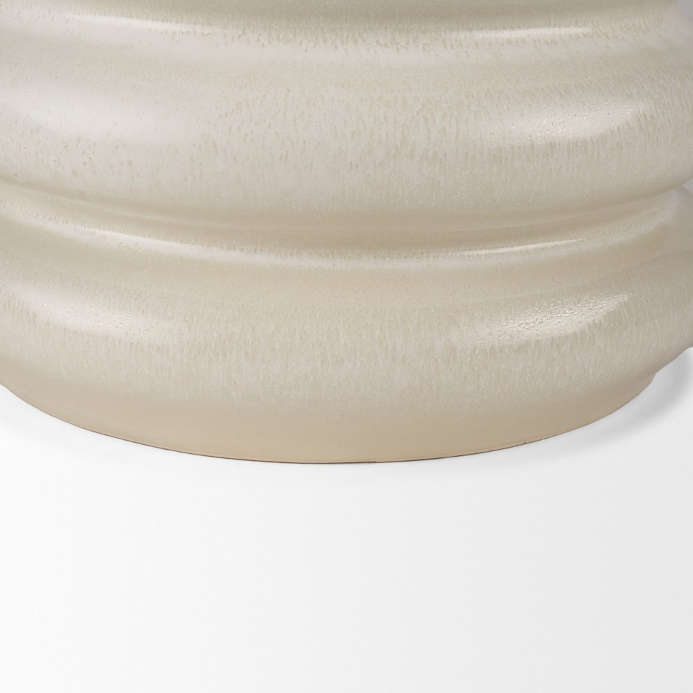 Twyla Short Cream Glazed Floor Vase. Picture 8