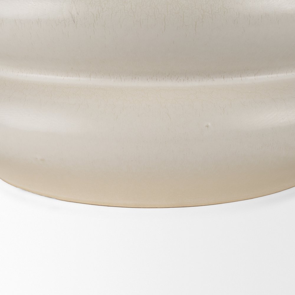 Twyla Tall Cream Glazed Floor Ceramic Vase. Picture 8