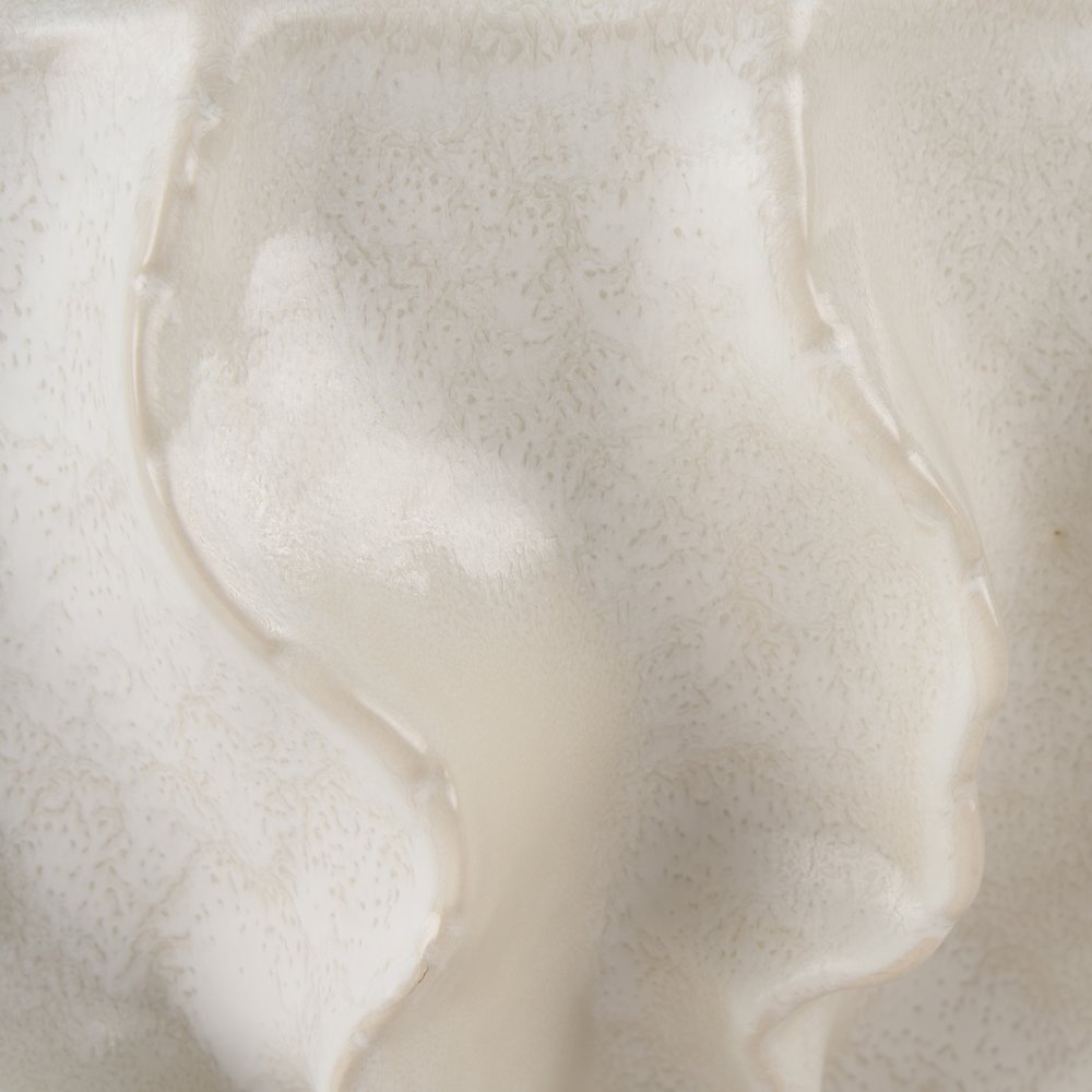 Vahn Sculptural Cream Glazed Decorative Ceramic Bowl. Picture 7