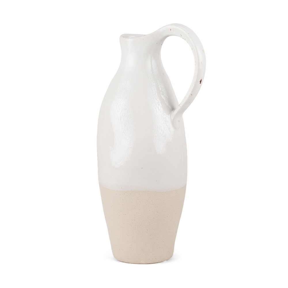 Valora Black Speckled Cream Light Beige Ceramic Jug. Picture 1