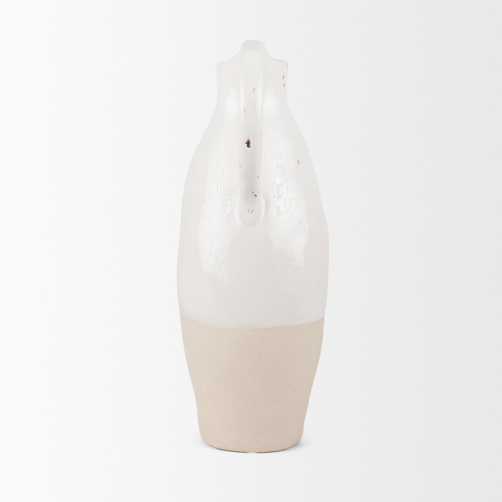 Valora Black Speckled Cream Light Beige Ceramic Jug. Picture 6