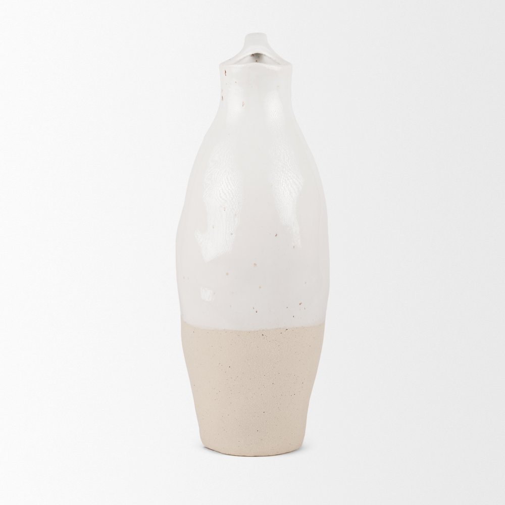 Valora Black Speckled Cream Light Beige Ceramic Jug. Picture 7