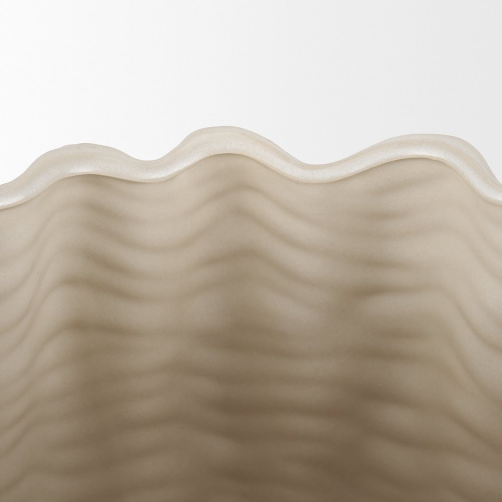 Velia Short Seashell Sculptural Cream Glazed Ceramic Vase. Picture 6