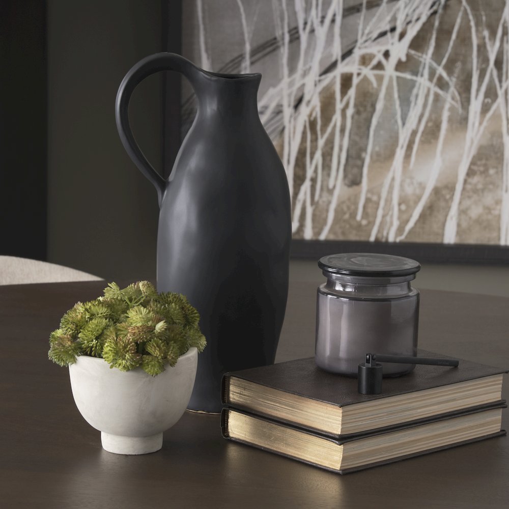 Valora Matte Black Ceramic Jug. Picture 3