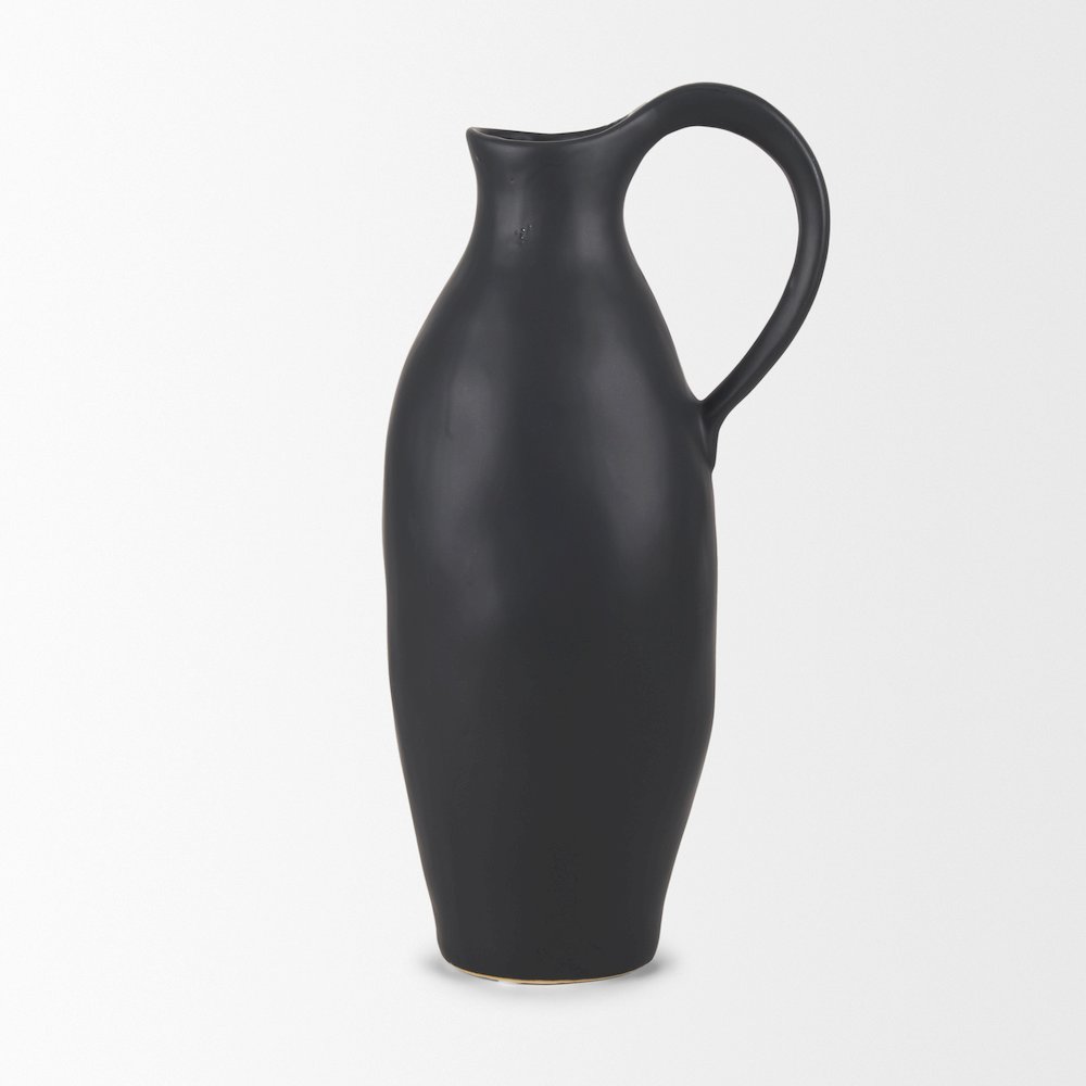 Valora Matte Black Ceramic Jug. Picture 4