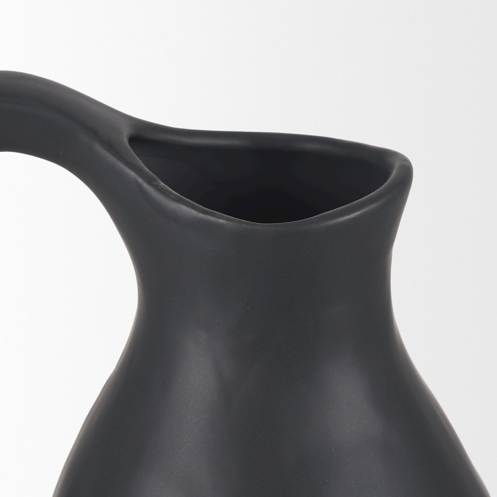 Valora Matte Black Ceramic Jug. Picture 7