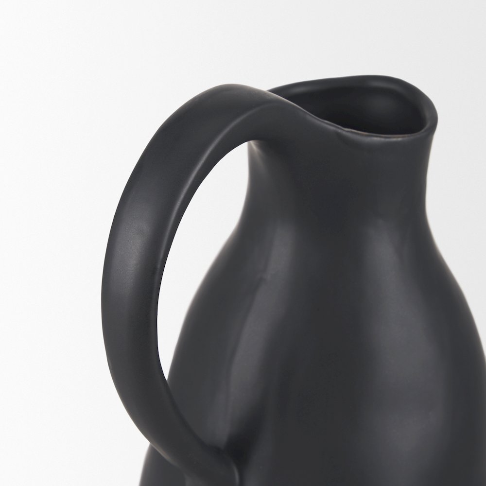 Valora Matte Black Ceramic Jug. Picture 8